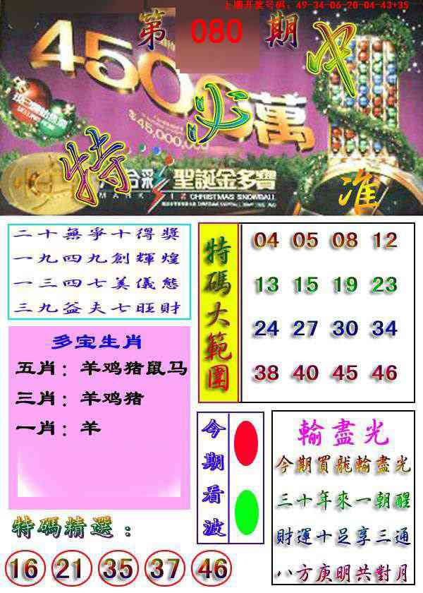 080期特必中[图]